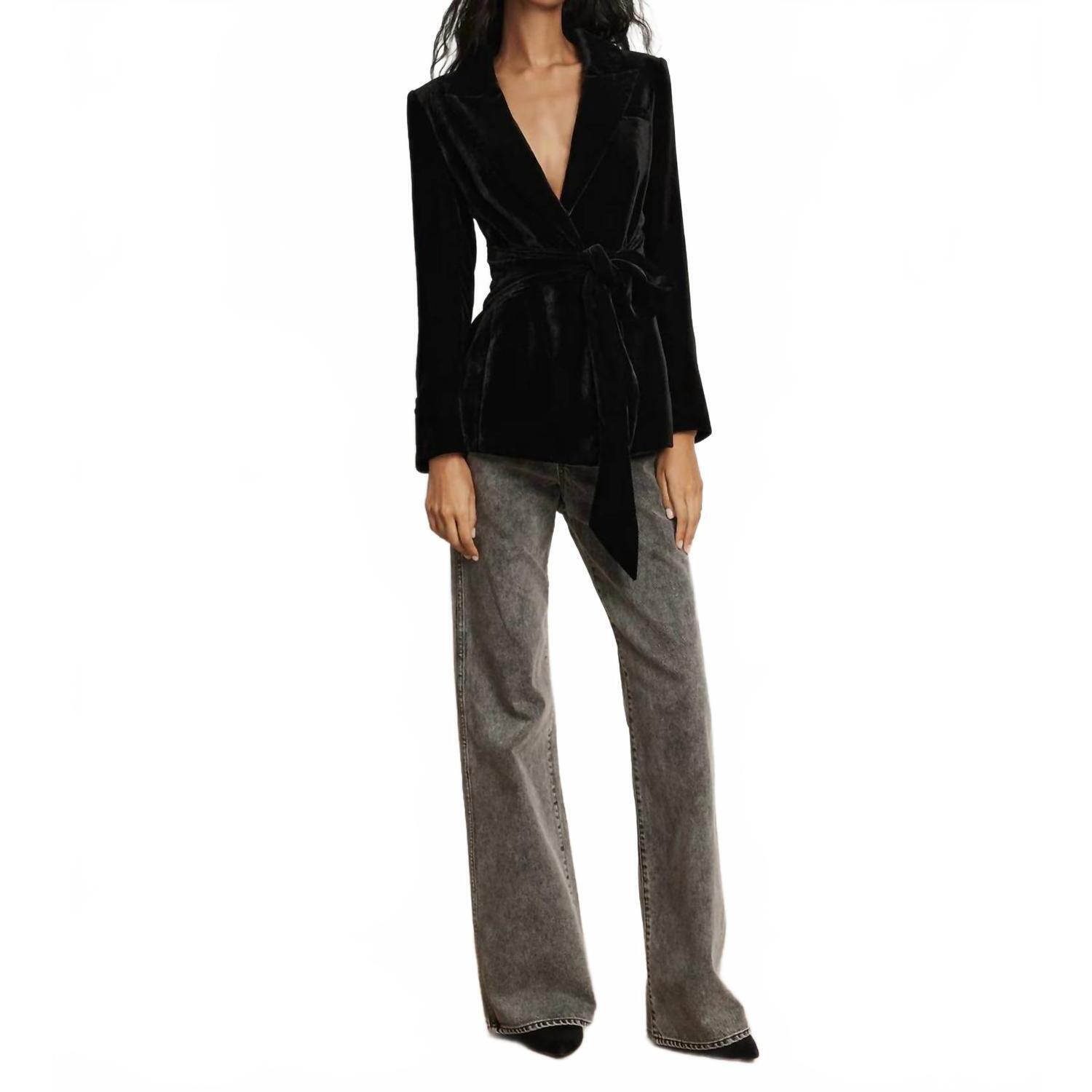New Veronica Beard Issel Velvet Jacket In Black